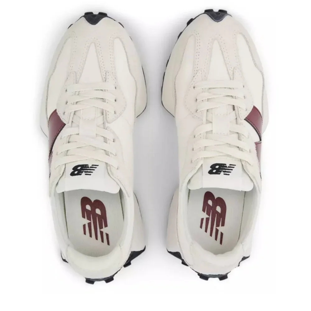 New Balance 327 Women Sneakers Shoes Moonbeam White Burgundy various sizes - Picture 4 of 9